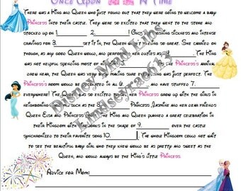 Instant Download Disney Bridal Shower Mad Libs Game