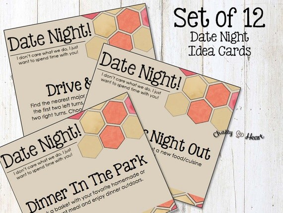 Date Night Idea Cards Printable Romance Cards