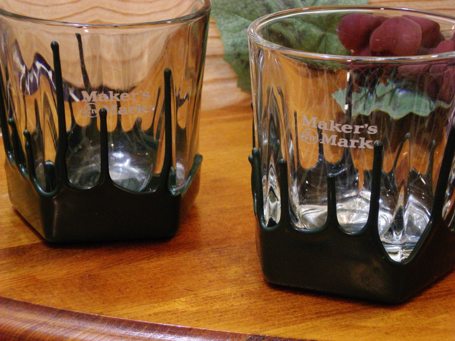 Green Wax Drip Makers Mark Cocktail Glasses by TheMixologyStore