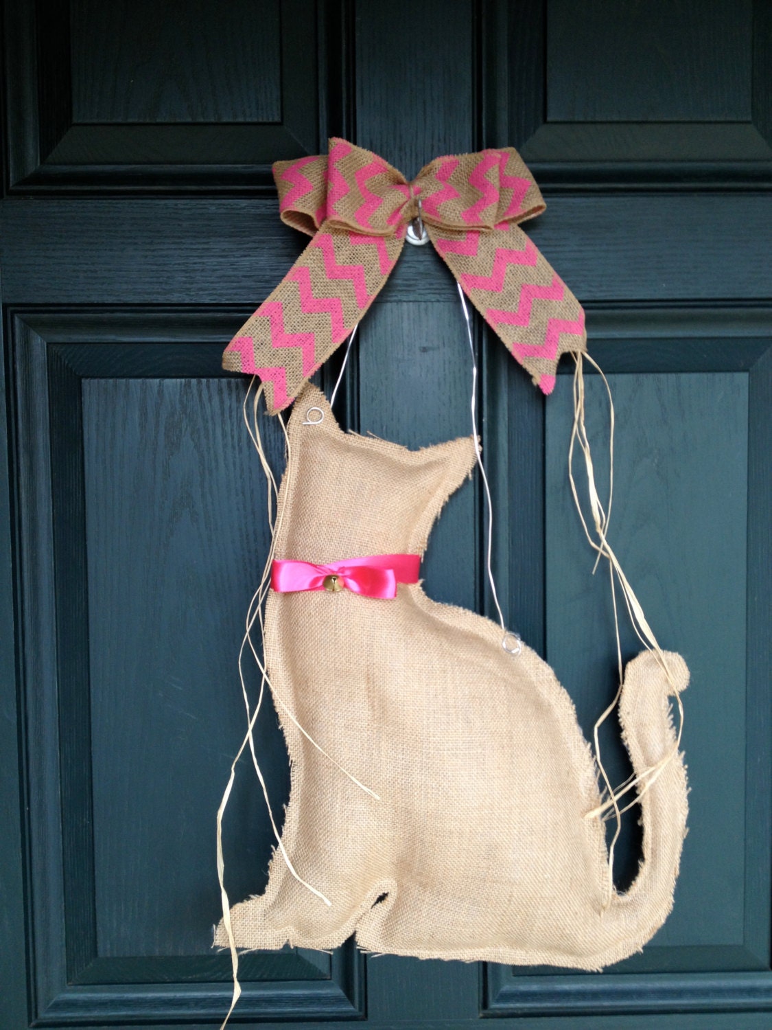 Burlap Door Hanger Cat
