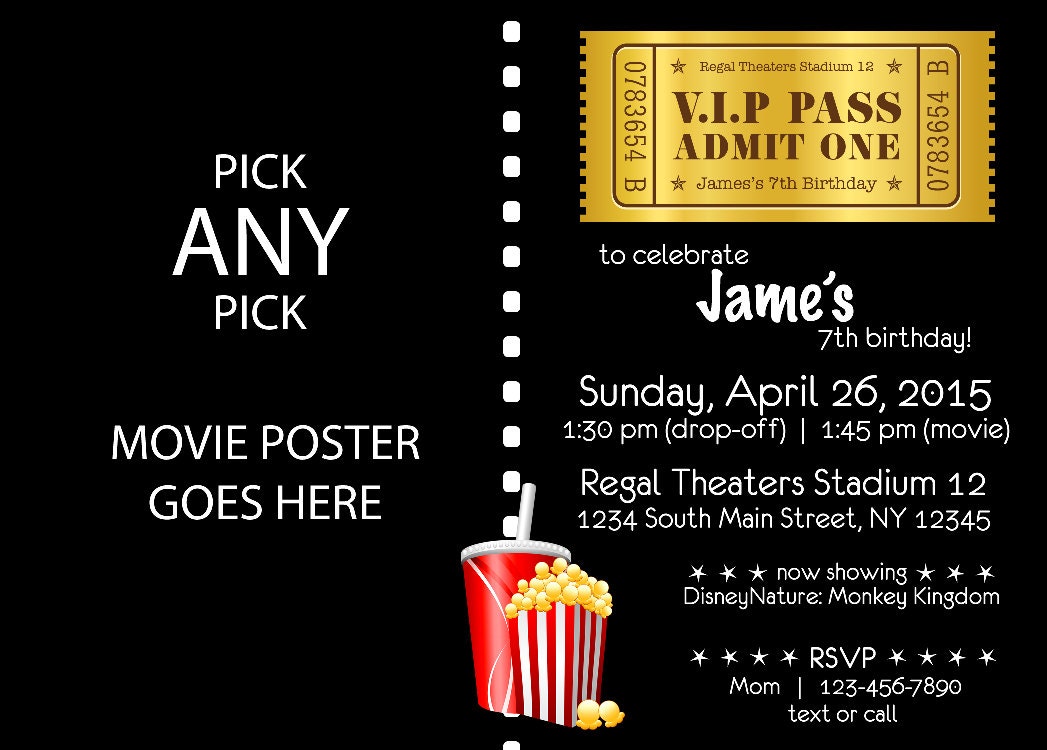 Pick ANY Movie Movie Party Invitations You by NickersCreationz