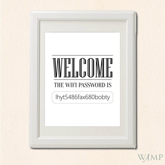 Guest Room WiFi Password Printable by WampDesigns on Etsy