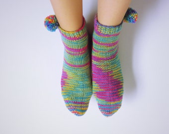Hand knitted socks for women. Size 7-8.