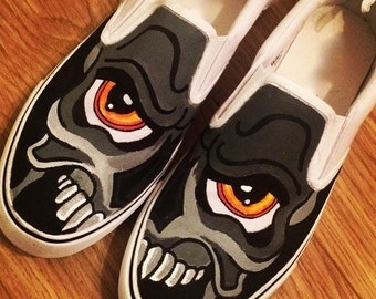Skull Graffiti Shoes, Custom Shoes, Custom Converse, Converse Allstars, Vans Shoes, Painted Shoes