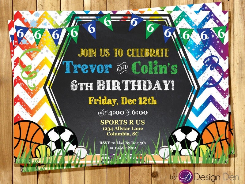 Kids Joint Birthday Invitations 5