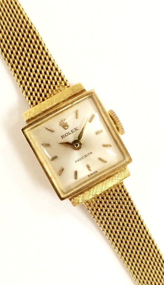 Rolex Precision 18K Solid Gold Square Vintage by NumberOneWatch