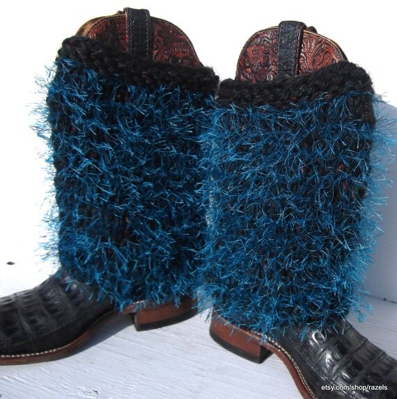 Cowgirl Boot Covers Fringe Boots Knitted Boot Covers by Razels