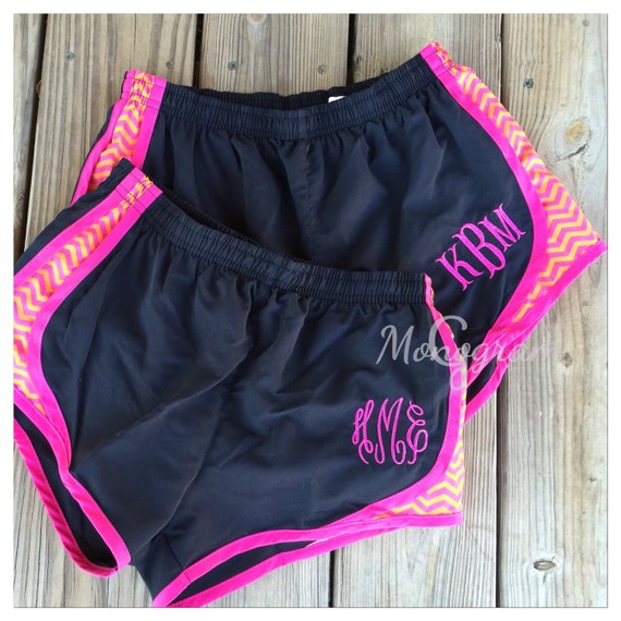 Monogrammed Chevron Shorts: Monogram Chevron Running Shorts/