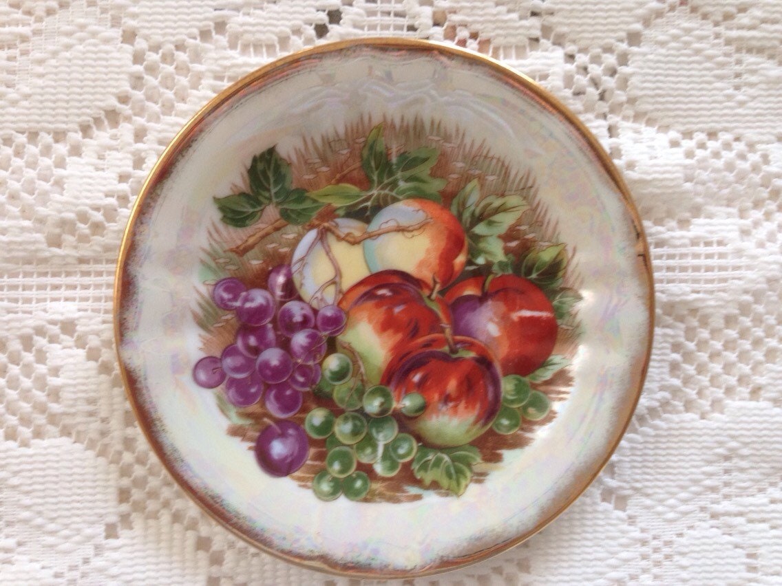 Vintage China Plate Fruit Pattern Fruit Decor Wall Plate