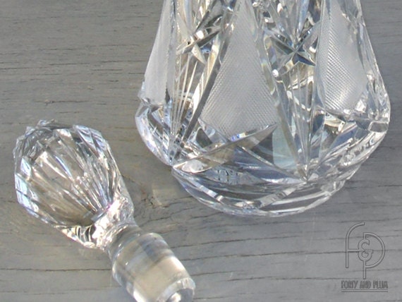 Crystal Decanter With Handle Hand Cut Crystal Long Neck Bell 5401