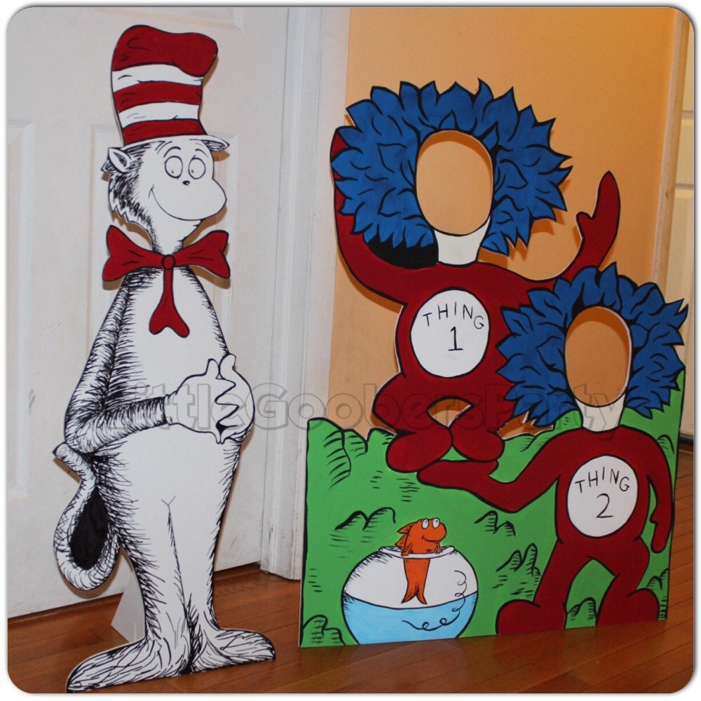 Dr Seuss Birthday Photo Booth Prop . Thing 1 By Littlegoobersparty