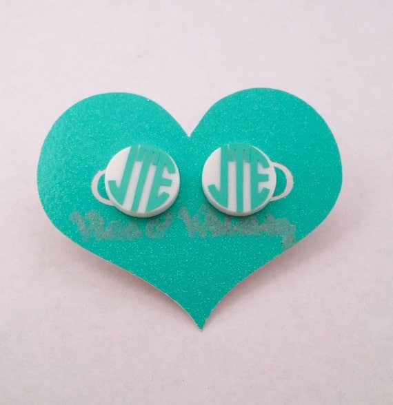 Button earrings jewelry acrylic earrings personalized