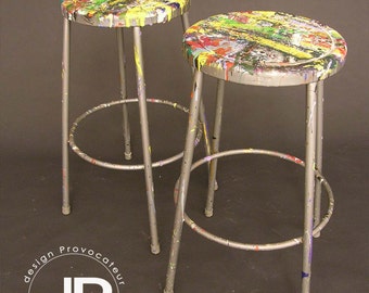 Stools Art Industrial NY guitar Studio, from PAINTERS chelsea cool shop    a  STOOLS  vintage Chelsea