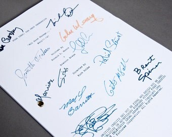 Star Trek Next Generation TV Script with Signatures/Autographs Reprint