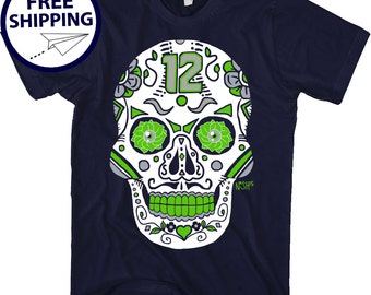 Seattle Seahawks - Sugar Skull 12th Man