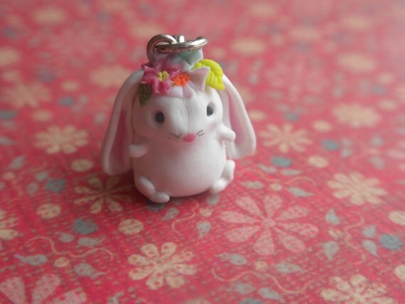 Polymer Clay Bunny Charm By Claypotater On Etsy