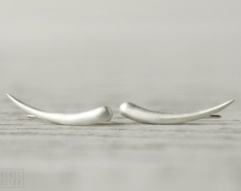 Sterling Silver Ear Cuff Moon Shine Ear Sweep Pin Earrings Boho Jewelry - FES007 T2