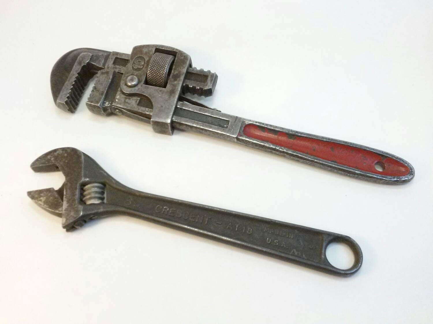 SALE Vintage adjustable wrenches lot of 2 by FanciedRelics on Etsy