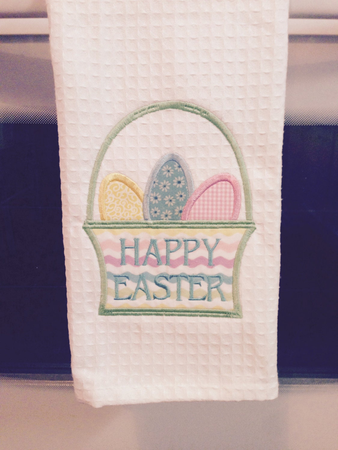 Easter Applique Kitchen Towel by SewShea on Etsy