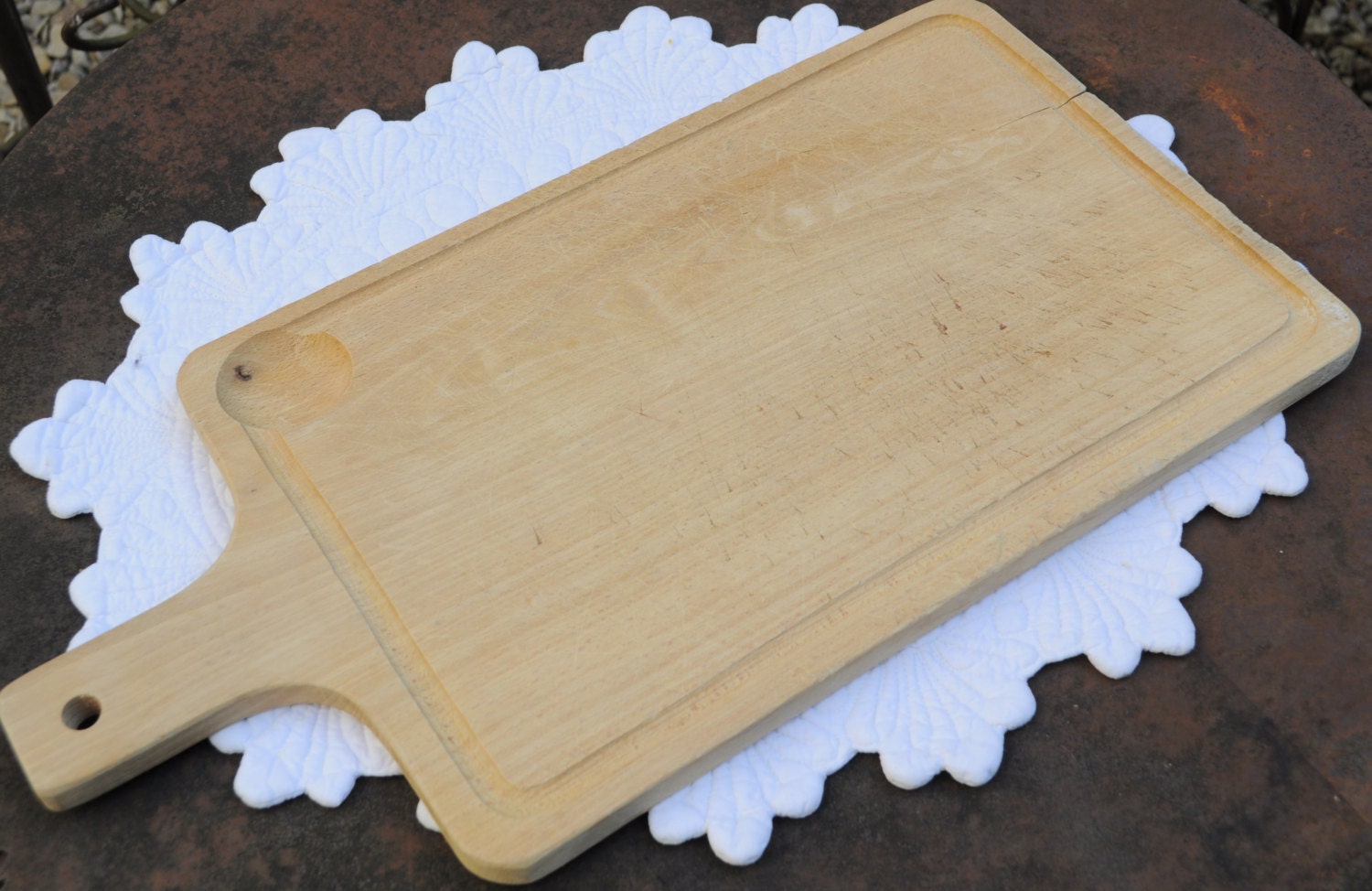 French vintage cutting board wooden breadboard French wood