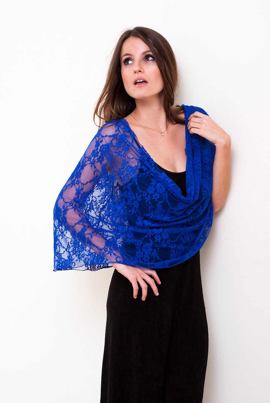  Evening  Dress  Cover  Up  Royal Blue Bolero Loop Shrug With 4