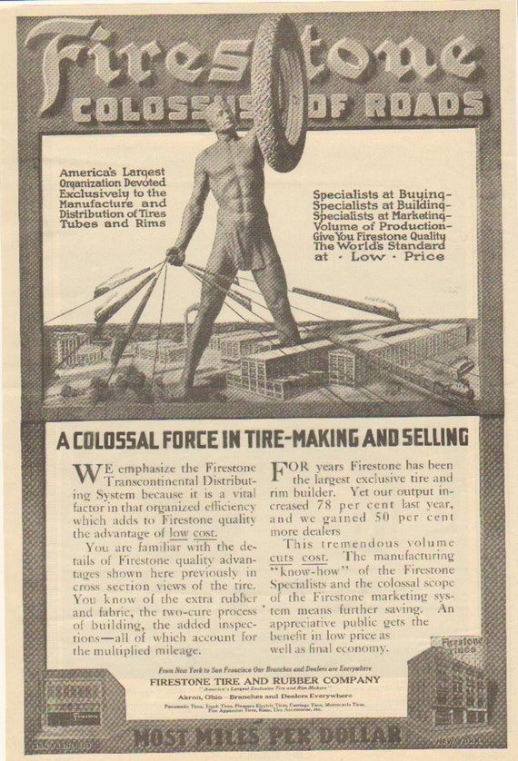 1915 Firestone Tire And Rubber Company A By VintageBlastOfAds