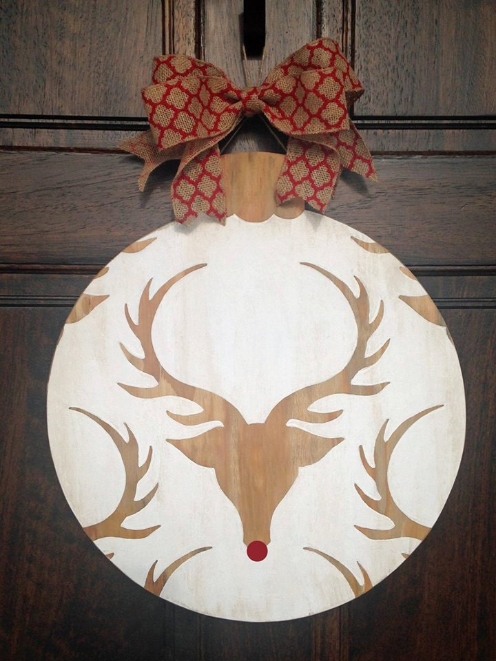 Reindeer Wooden Door Hanger