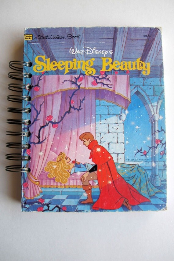 Sleeping Beauty vintage altered book journal Little Golden