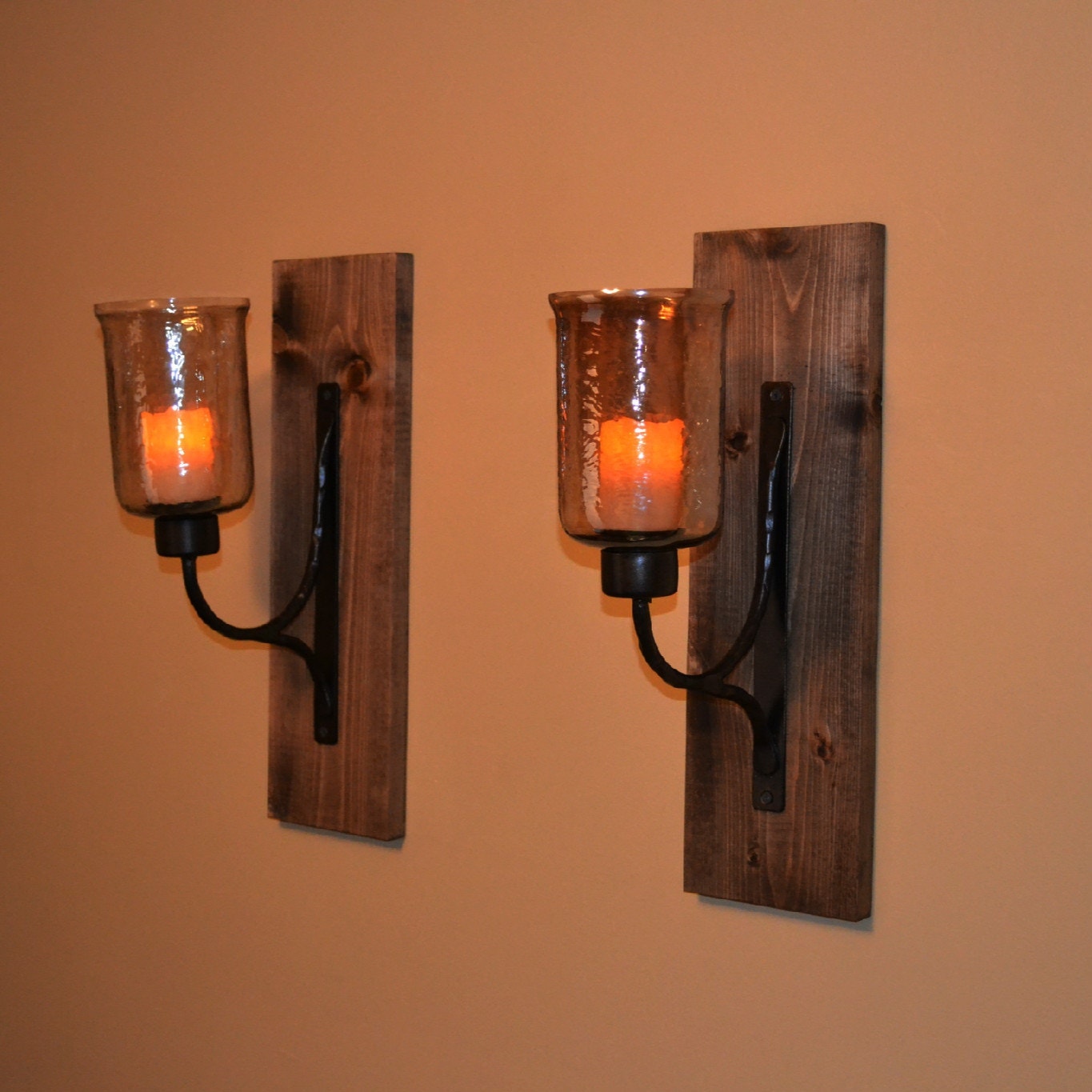 Rustic Wall Sconce Wooden Sconce Rustic Decor by EllaMurphyDesigns