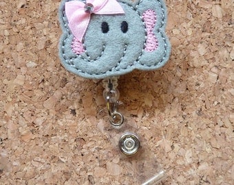 Elephant Badge Reel | Id Card Holder | Retractable Badge Reel Clips | Lanyard | Felt Badge Reel | Gifts for Nurses | The Badge Patch | 118
