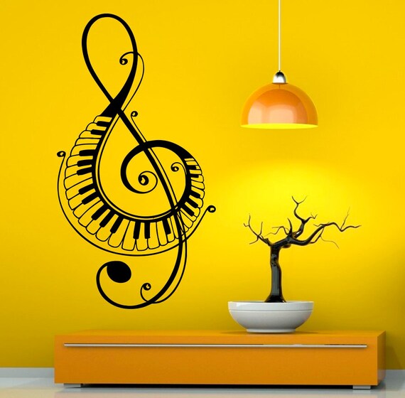 Music Wall Vinyl Decal Treble Clef Notes Sticker Interior Art
