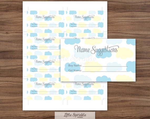 Baby Boy Name Suggestion Cards Baby Boy Shower Printable