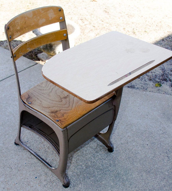 Vintage Metal School Desk vintage metal children s school desk by lloydstreasures on Vintage Metal School Desk vintage metal children s school desk by lloydstreasures on