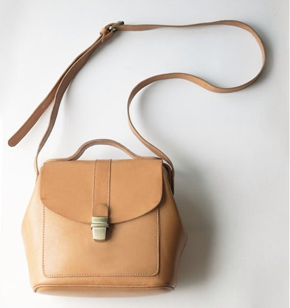 Leather Hinged Purse and handbag with handle and by TheArtistsSack