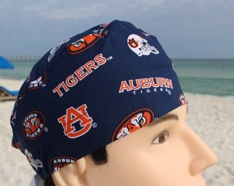 Mens Scrub Hat made from Auburn University Fabric