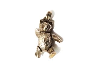 1960's Articulated Sterling Silver BEAR Pendant.