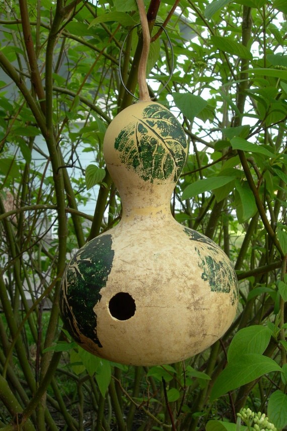 Bottle Gourd Birdhouse by MixedBagArtStudio on Etsy