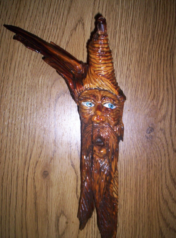 Pine Knot Carved Wood Spirit by RicksMountainCarving on Etsy