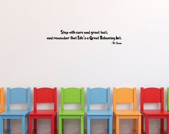 Dr Seuss Wall Decal Wall Quote Sticker (36" x 6.78") Kids Room Gift Ideas