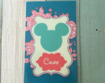 Floral Disney Luggage Tag