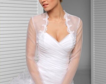 Long sleeve Bridal Shrug Lace Wedding Bolero Wedding Shrug