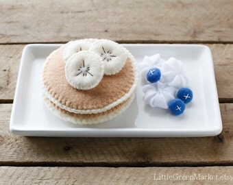 Gourmet Pancake Set, Felt Breakfast Set, Felt Pancake Set, Play Food, Pretend Play Food, Toy Food, Kids Play Food, Felt Food