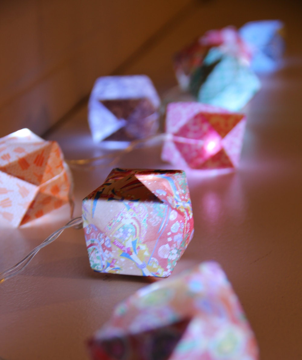 Origami string lights 20ct Origami fairy lights Origami
