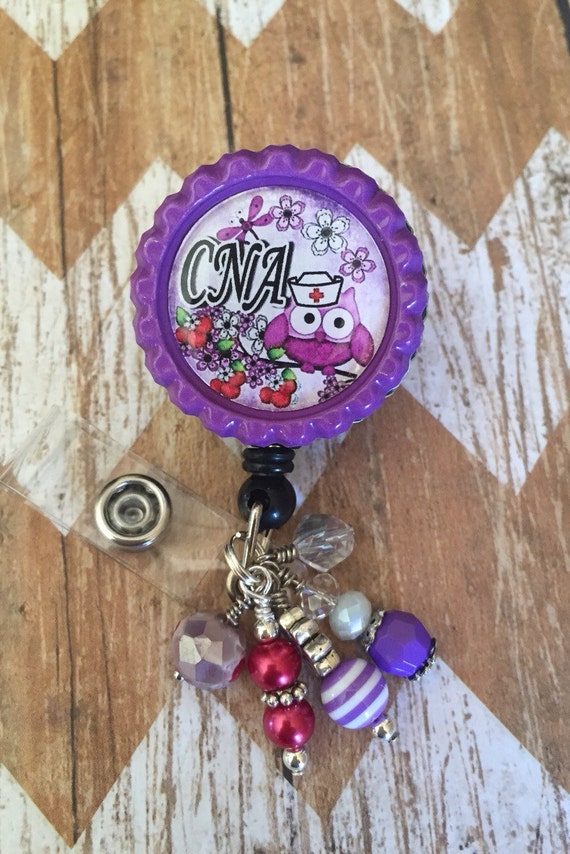 CNA ID Badge holder retractable reel by CandleFarm on Etsy