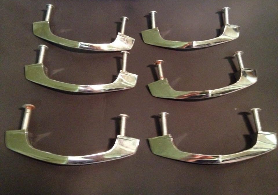 six vintage brushed nickel drawer handle pulls Haute Juice