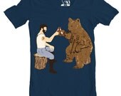 man punching bear t shirt