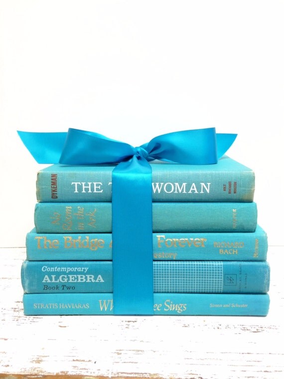 Teal Books Turquoise Books Aqua Blue Books Beach Wedding