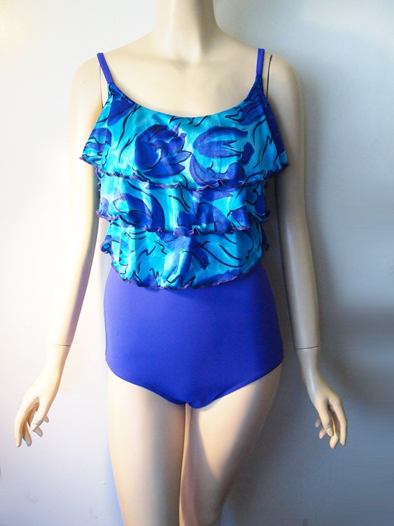 SALE // FLOAT // Vintage 90s Womens Swimsuit Purple One Piece Bathing