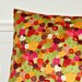 decorative orange green yellow gold pillow cover, flowers cushion cover 16 inch