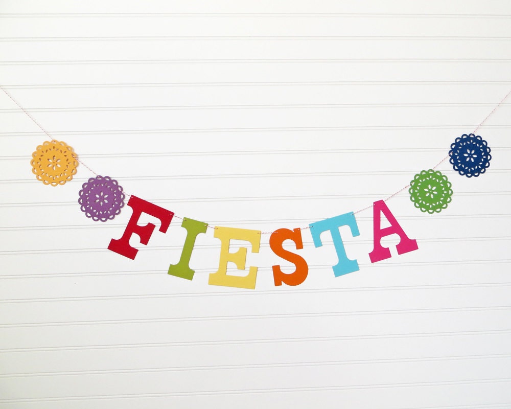Fiesta Banner 5 inch Letters Fiesta Party by FreshLemonBlossoms